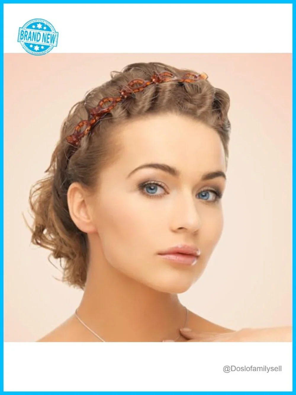 Professional Bangs Hairstyle Hair Clip Headband with 8 Clips Weave Tool